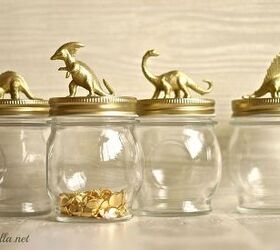 i took these jars from drab to dino mite, crafts, painting, repurposing upcycling, Corral odds and ends on your desk with glass jars