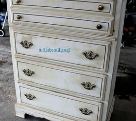 drab to fab beachy dresser makeover, painted furniture, The BEFORE she worked great just wasn t real pretty to look at