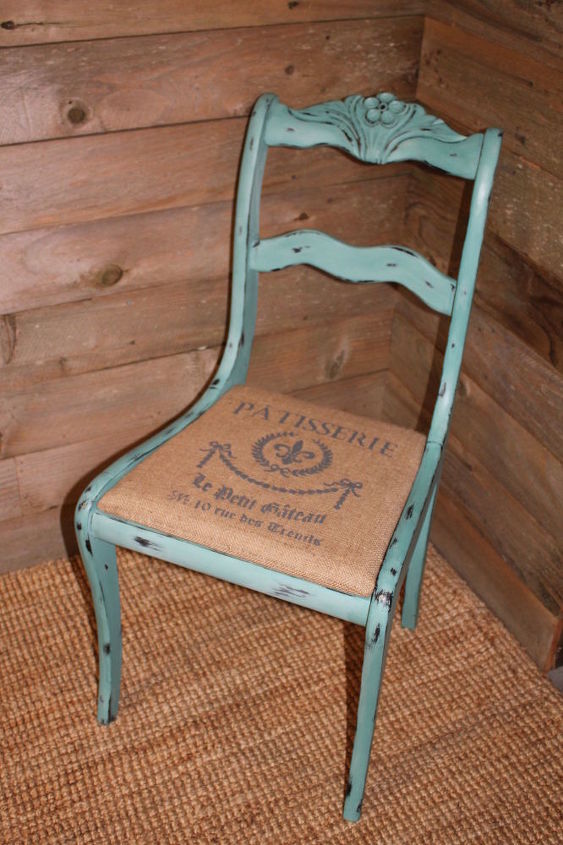 old dining chair turned accent piece, painted furniture, rustic furniture