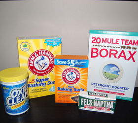 homemade cleaning products, cleaning tips, LAUNDRY DETERGENT INGREDIENTS1 4 lb 12 oz Box of Borax1 3 lb 7 oz Box of Arm Hammer Super Washing Soda 1 3 lb Container of OxiClean2 5 5 oz Bars of Fels Naphta1 5 lb Bag of Arm Hammer Baking Soda