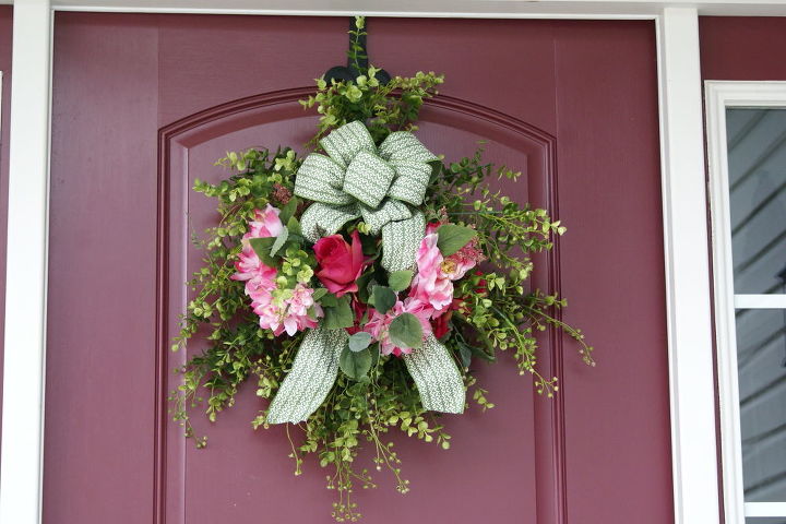door wreath for spring summer, crafts, doors, seasonal holiday decor, wreaths