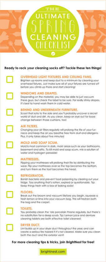 the ultimate spring cleaning checklist, cleaning tips, home maintenance repairs