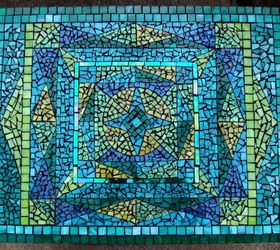 i have been creating mosaics on and off for a few years i recently relocated to, painted furniture, tiling, Finished table top