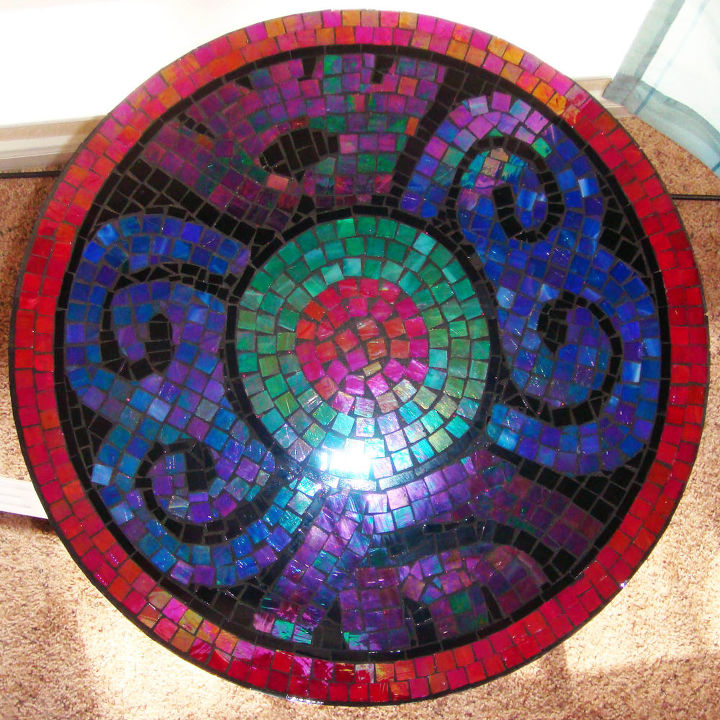 this is my first mosaic tile project being influenced and inspired by my mexican, crafts, Top view of table