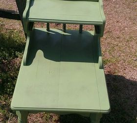 old piece of furniture planter, flowers, gardening, painted furniture, repurposing upcycling, side table painted green