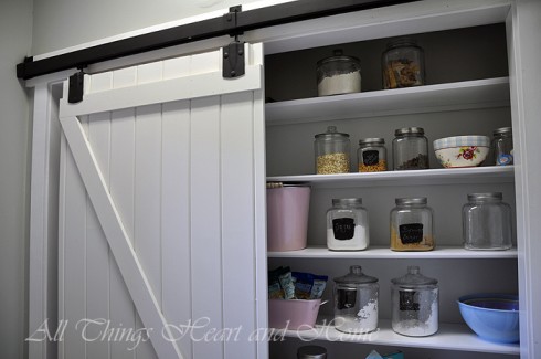 adding a pantry w a sliding barn door, When we moved into our house it didn t have a pantry so we added one