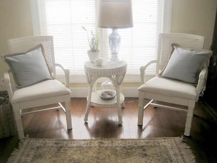 before and after thrift store chairs get a makeover, home decor, living room ideas, painted furniture, Now they are the focal point in my front room See more pictures at