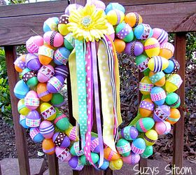easter ribbon wreath, crafts, easter decorations, seasonal holiday decor, wreaths