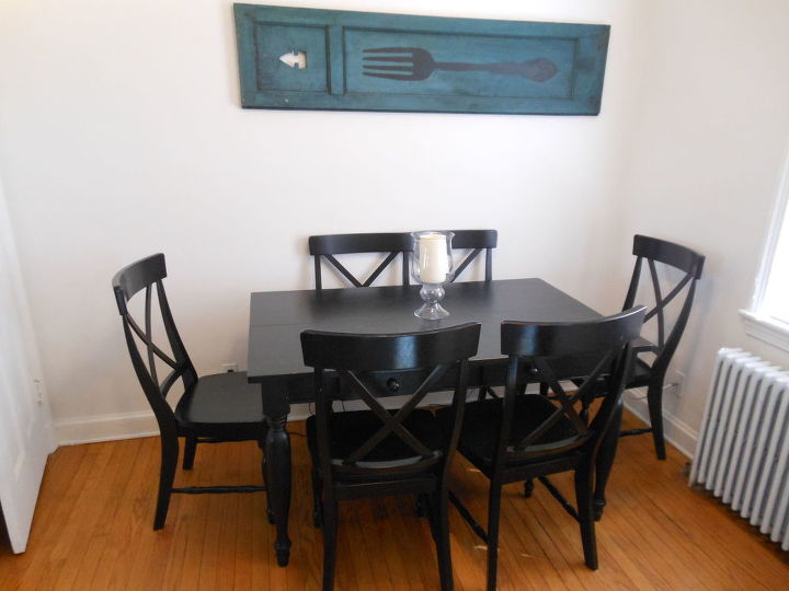 Before And After Painted Dining Table Top To Refinished