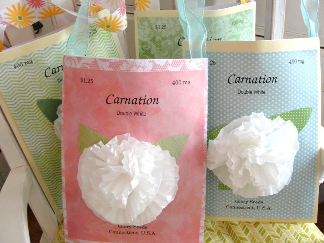 seed packet gift bags for easter, crafts, easter decorations, flowers, gardening, seasonal holiday decor