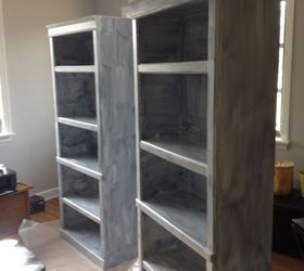 painting laminate bookshelves dark to bright, painted furniture, storage ideas