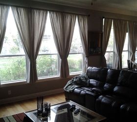drop cloth curtains, home decor, reupholster, window treatments, windows