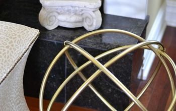 DIY Gold Decorative Sphere Made From Hula Hoops