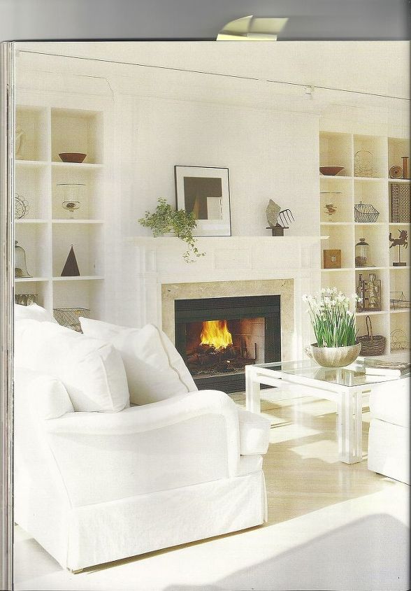 the latest trend is white walls and fabric do you like this trend, home decor, living room ideas, Decor Magazine featured this well done design by Catherine Bitter