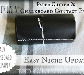 easy niche update diy triangle faux wallpaper, chalkboard paint, crafts, home decor, wall decor