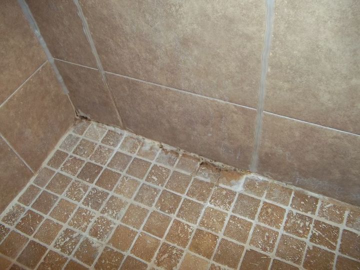 good example of a failing shower due to incorrect installation and having to do it, home improvement, Signs of shower failure before we took the tile back