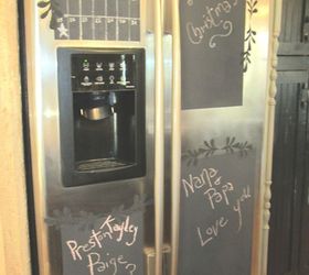 sk s hate of shiny fridge s, appliances, chalkboard paint, diy, kitchen design, painting