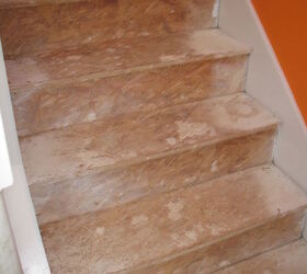 q stairs remodel, home decor, stairs, tiling, before used to be carpet