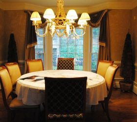 this tired 15 year old dining room needed a facelift even the old toparies were, dining room ideas, home decor, Before