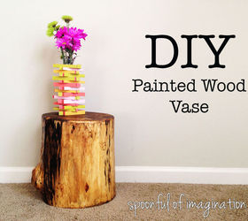 diy painted wood vase, crafts, painting
