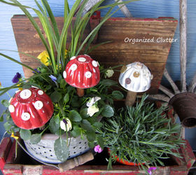 garden junk jello mold container garden toadstools, container gardening, crafts, gardening, repurposing upcycling