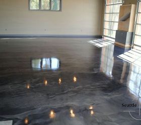 designer metallic epoxy garage floor, flooring, garages, painting