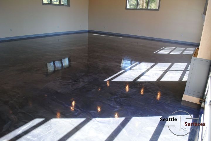 designer metallic epoxy garage floor, flooring, garages, painting