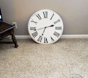 make a large wall clock from old side table, diy, repurposing upcycling