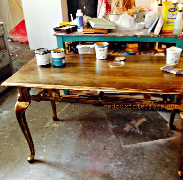 free french table goes glam, painted furniture