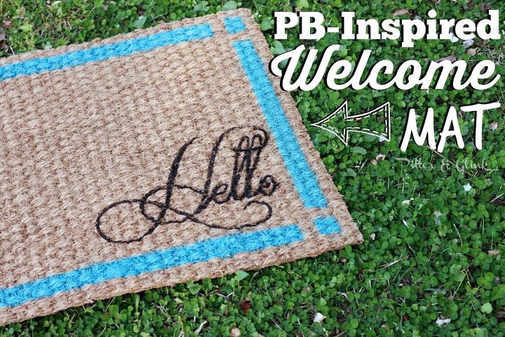 pb inspired ikea doormat makeover, crafts, flooring, outdoor living, painting