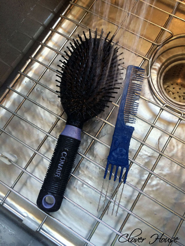 escova de cabelo fcil de limpar