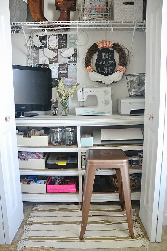 an office in a closet yes much more, closet, craft rooms, home decor, home office