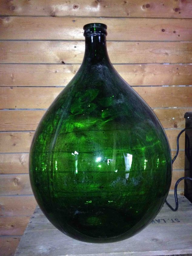 q large green glass bottle, crafts, repurposing upcycling