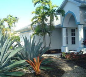 my garden in fl, gardening, landscape, have house on 1 2 acre front yard grass died so I created low moisture garden with connecting paths using bromeliads agaves and other tropical plants half property is lawn but front and 1 side are tropical garden put house up for sale for 258 000 and not sure about leaving garden intact is it overwhelming does the garden make it unsaleable