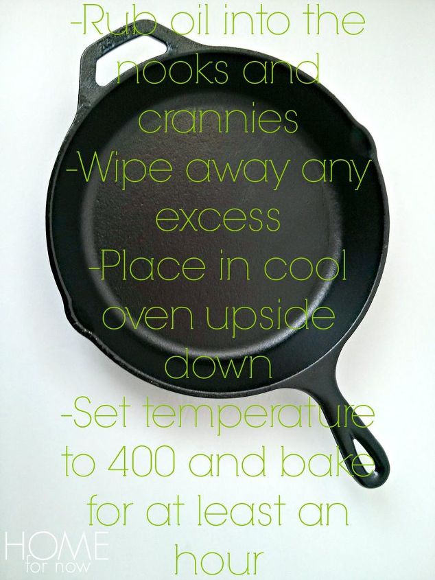 how to season a brand new cast iron pan, cleaning tips