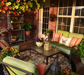 our colorful spring patio, outdoor living, patio