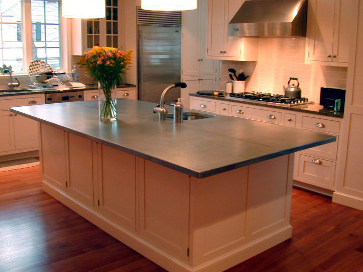 q another example of a zinc countertop for the kitchen, countertops, home decor, kitchen design, kitchen island