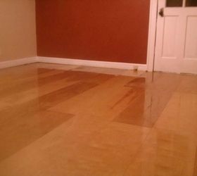 when you can t do real hardwood, diy, flooring, hardwood floors, how to, Here s a shot of the completed bedroom floor