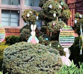 easter decoration for indoor and outdoor, easter decorations, gardening, seasonal holiday d cor, An Easter bunny hiding behind a shrub