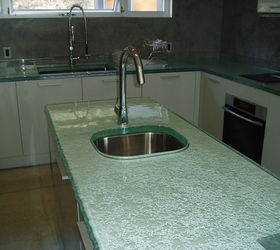 q have you ever considered glass for your kitchen, countertops, home decor, kitchen design