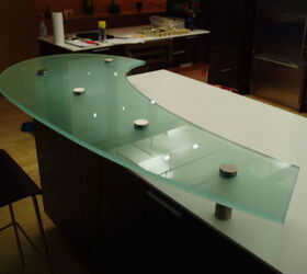 raised glass countertop, countertops, home decor, kitchen design