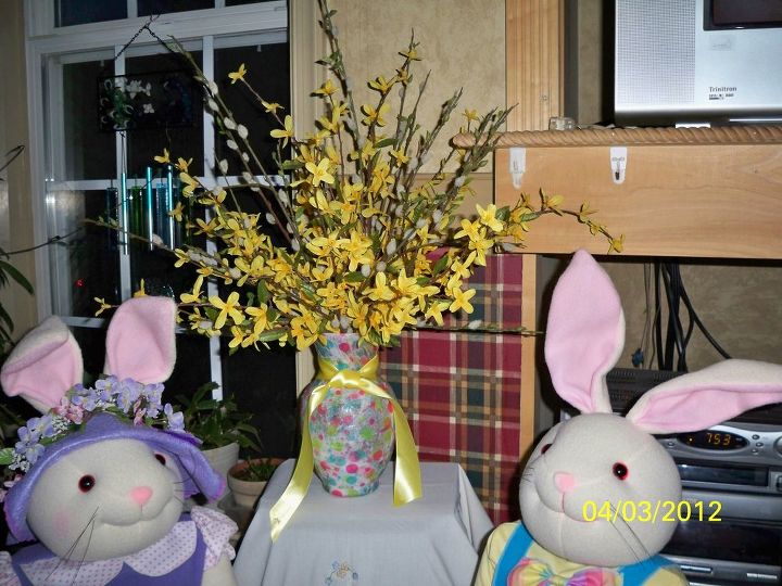 spring has sprung and easter is almost here, christmas decorations, easter decorations, seasonal holiday d cor, wreaths, Oh Look I think the Easter Bunny is coming to our house Meet Peter Petunia Rabbit