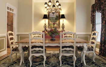 When this client moved into her new house, she wanted to use her existing breakfast table in the dinning room...