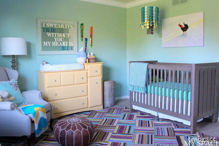 colorful gender neutral nursery full of diy, bedroom ideas, chalkboard paint, crafts, diy, home decor