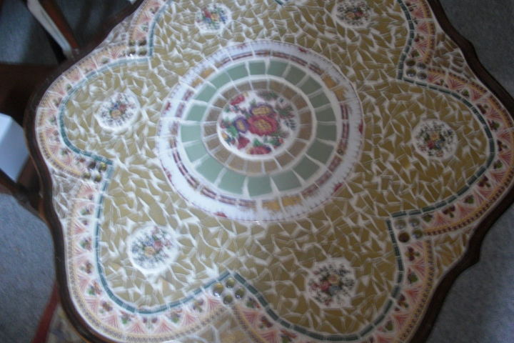 more of my mosaics, painted furniture, tiling, This is the top to a pedestal table