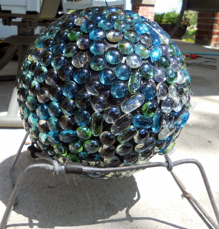 yard art, crafts, gardening, Marbled Sphere