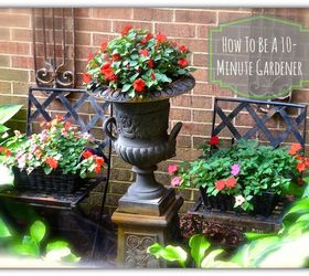 Utiliza impatiens y cestas para conseguir un precioso y rápido aspecto de jardín