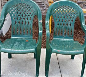 painted plastic chairs mini deck makeover, decks, outdoor furniture, painted furniture
