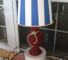 an updated lamp for the summer porch, outdoor living, porches, repurposing upcycling
