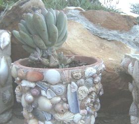 Using Shells to Decorate Flower Pots